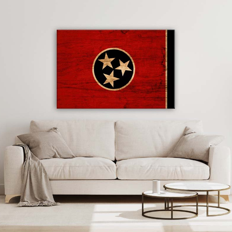 Rustic Tennessee Flag Canvas Wall Art Print