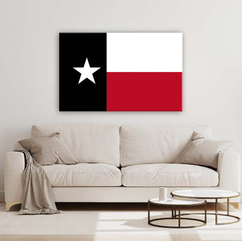Red and Black Texas Flag Canvas Wall Art Print