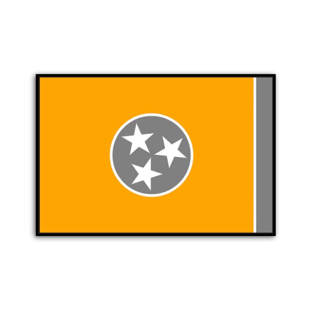 Orange & Gray Tennessee Flag Canvas Wall Art Print