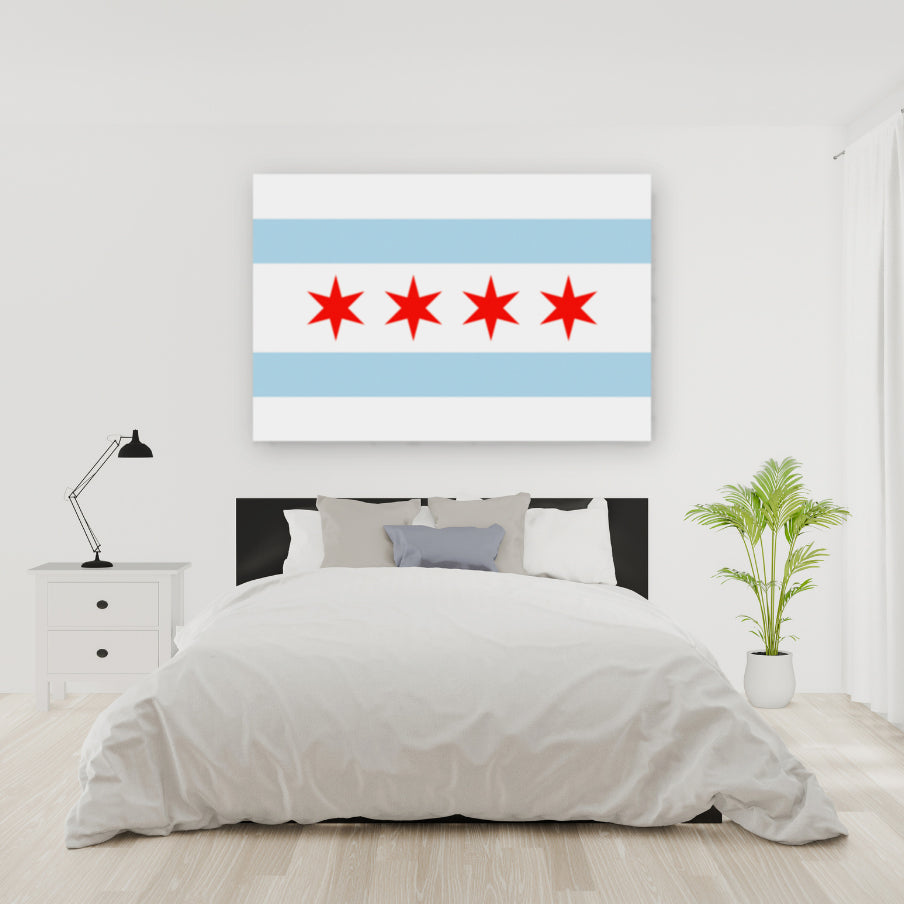 Chicago Flag Canvas Wall Art Print
