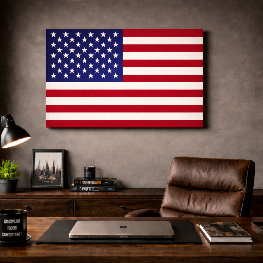 American Flag Canvas Wall Art Print