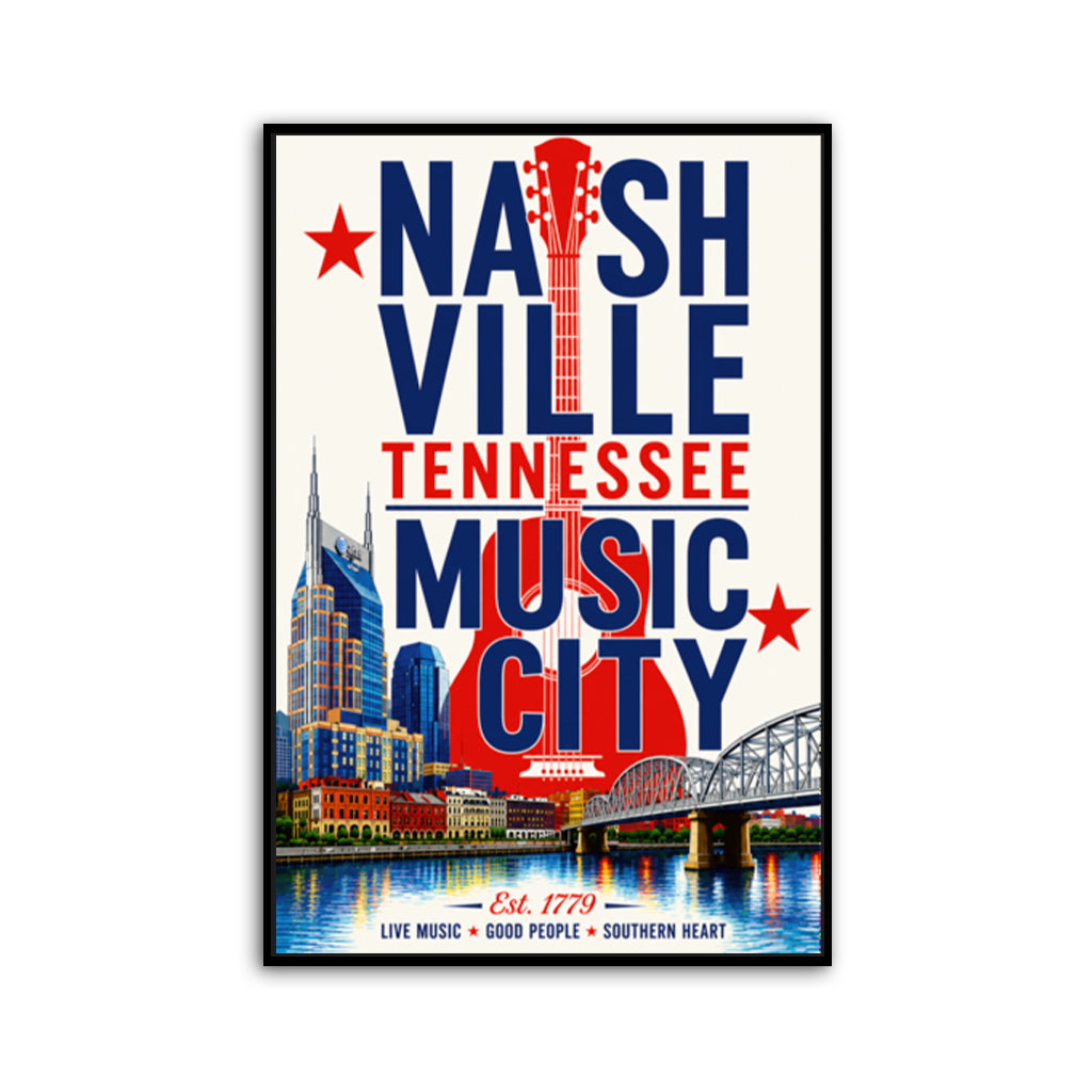 Nashville Skyline Poster Canvas Wall Art Print