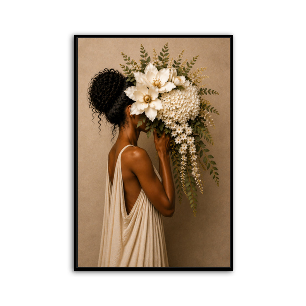 Rachel With Flowers Canvas Wall Art Print