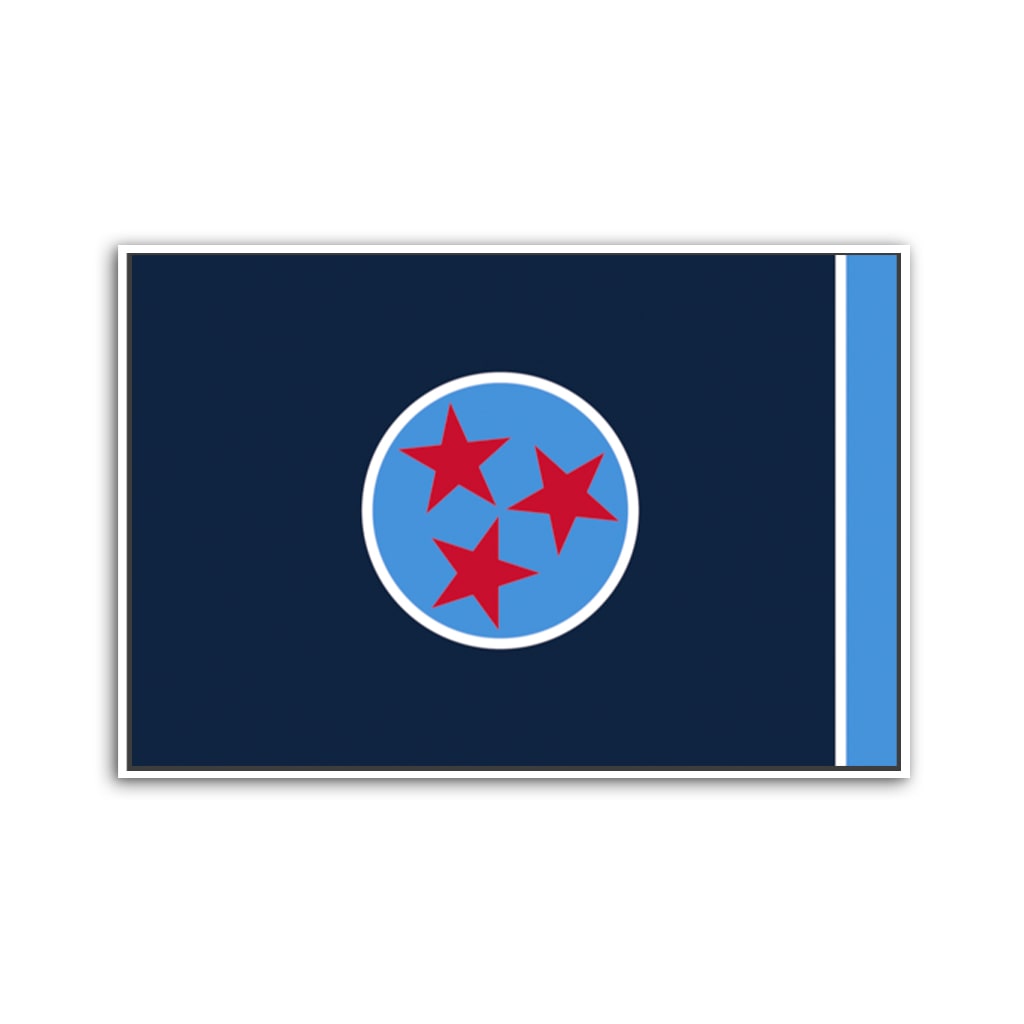 Navy & Teal Tennessee Flag Canvas Wall Art Print