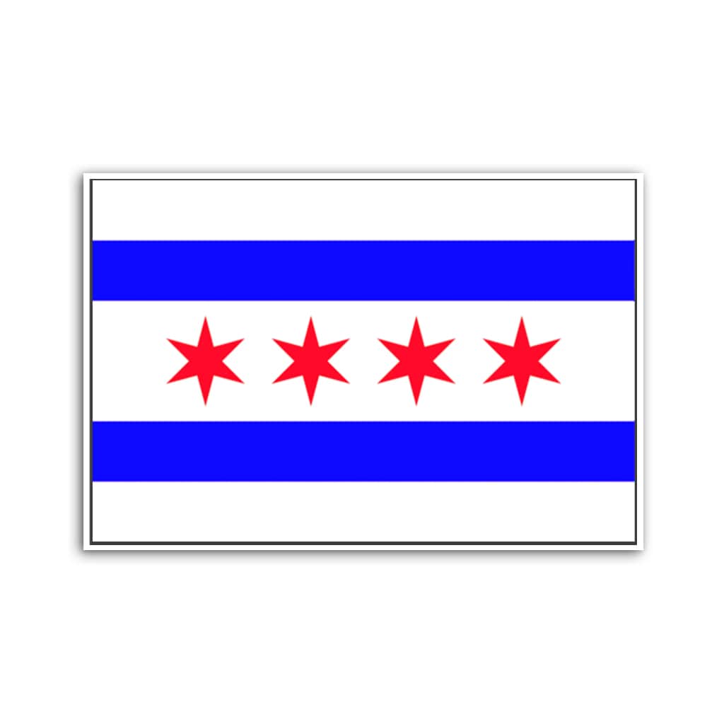 Blue & Red Chicago Flag Canvas Wall Art Print