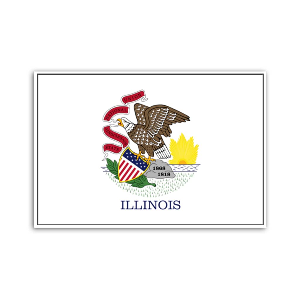 Illinois Flag Canvas Wall Art Print