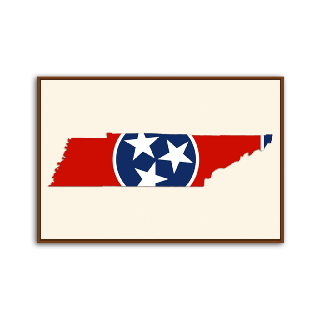 Tennessee Flag Silhouette Canvas Wall Art Print