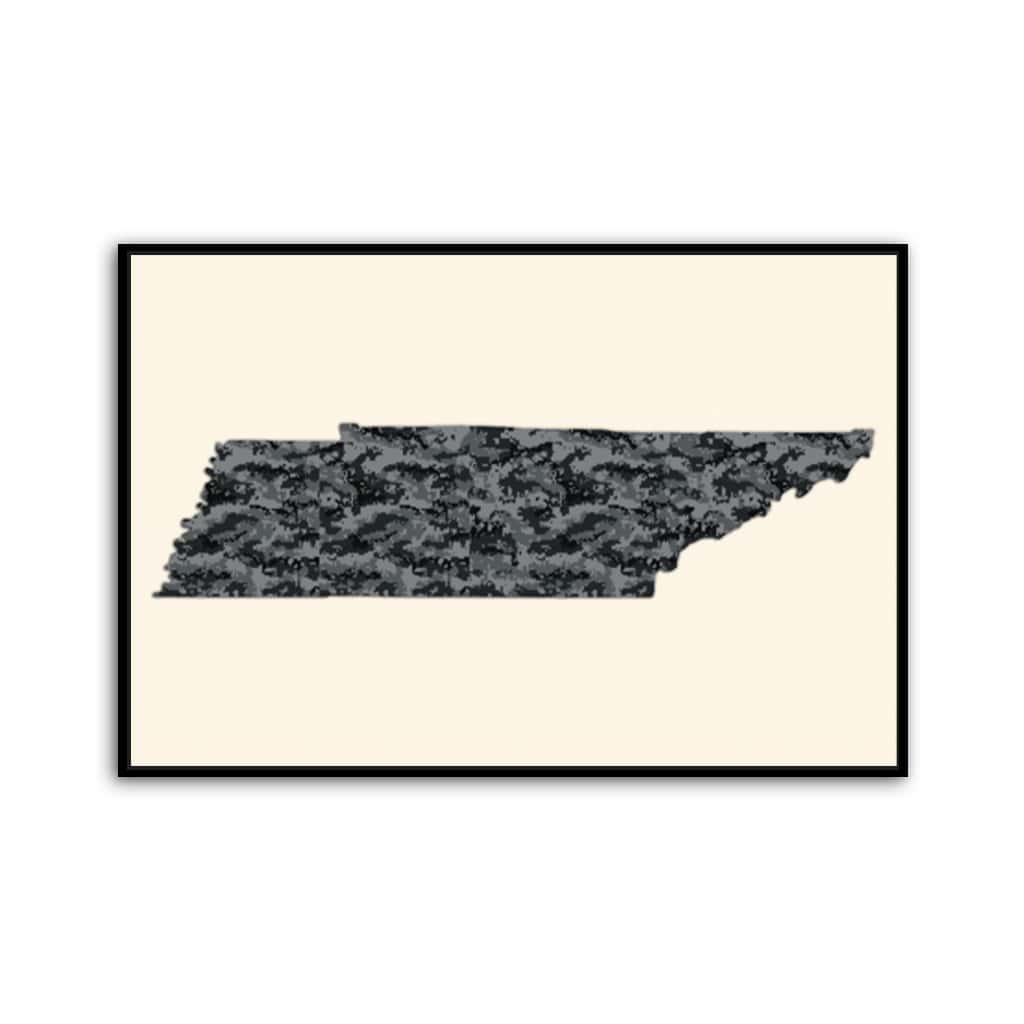 Tennessee Digital Camo Silhouette Canvas Wall Art Print
