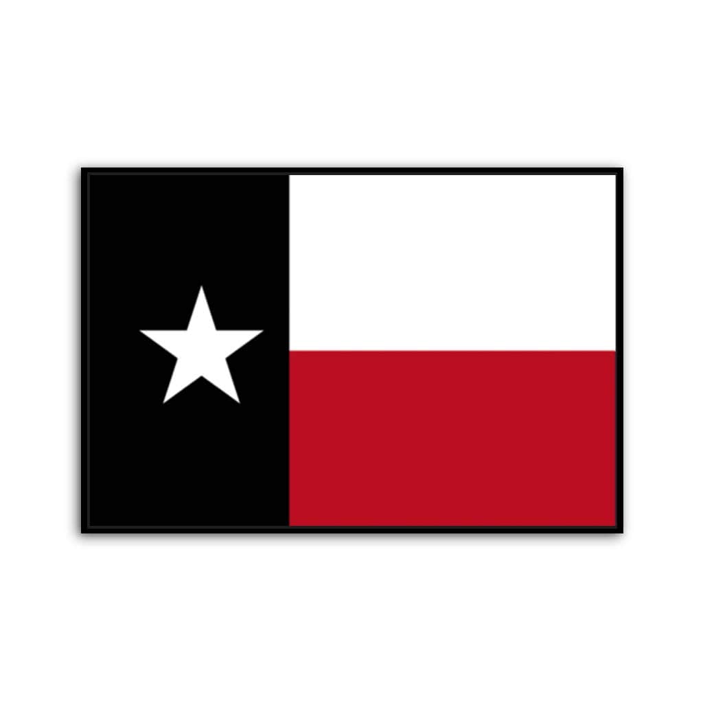 Red and Black Texas Flag Canvas Wall Art Print