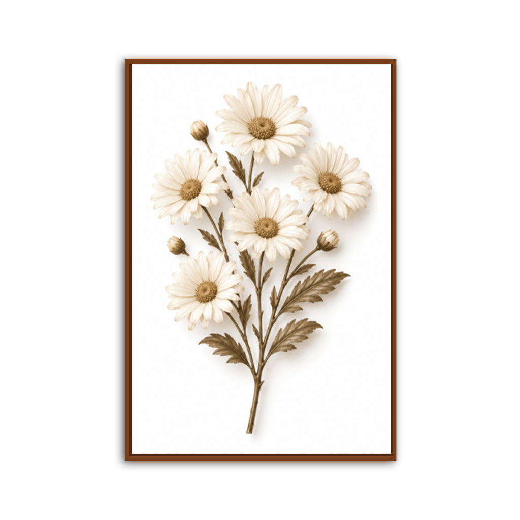 Dried Daisies Canvas Wall Art Print