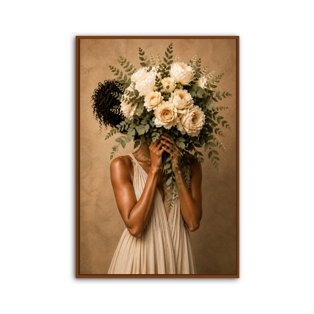 Kylee With Flowers Canvas Wall Art Print