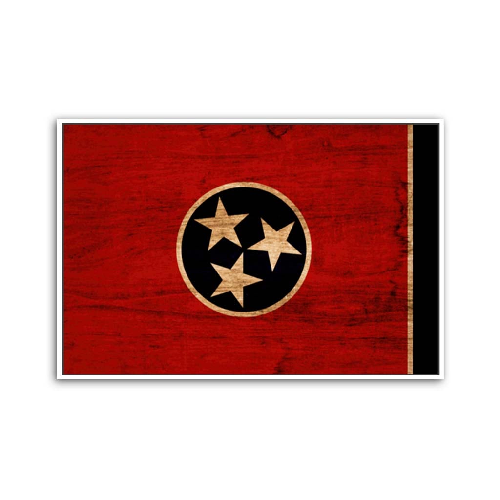 Rustic Tennessee Flag Canvas Wall Art Print