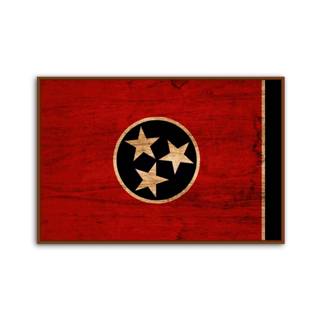 Rustic Tennessee Flag Canvas Wall Art Print
