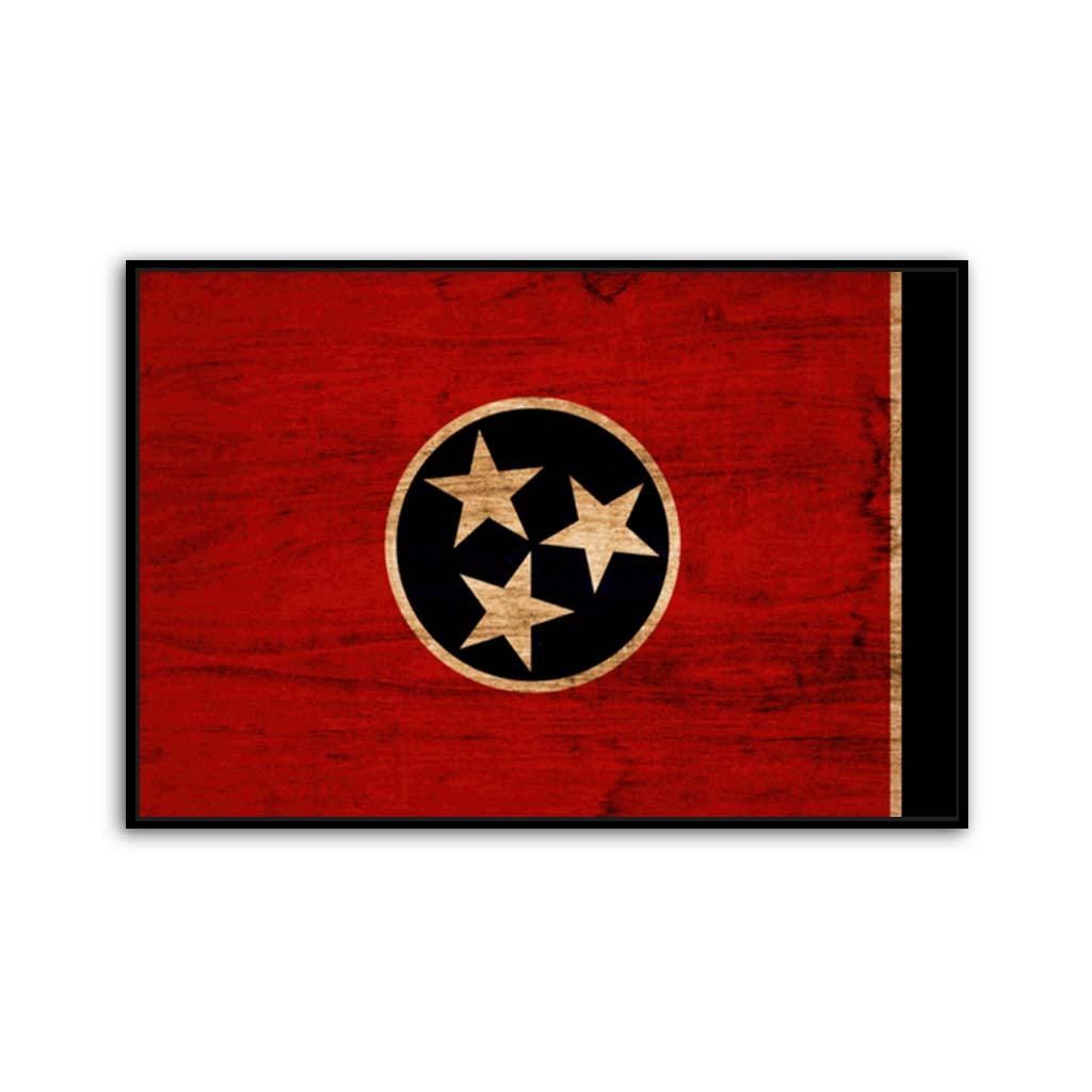 Rustic Tennessee Flag Canvas Wall Art Print