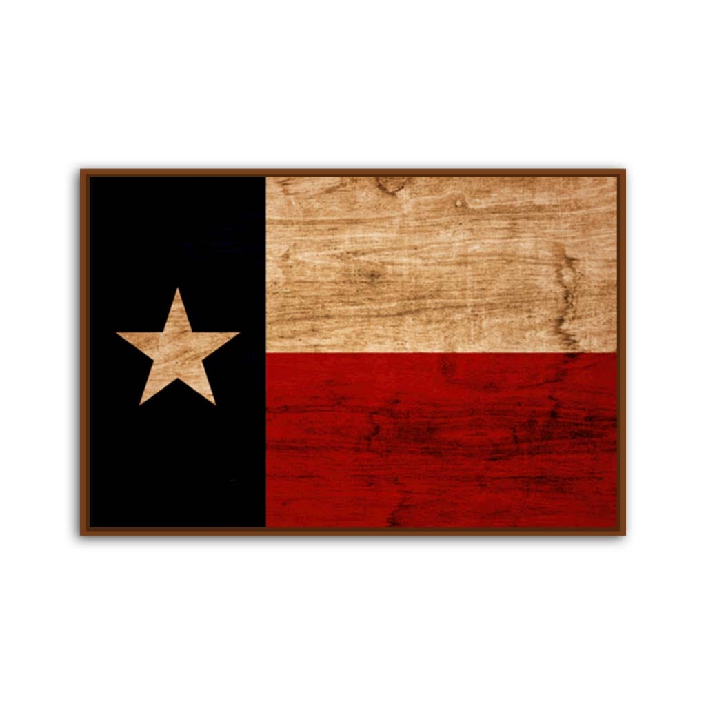 Rustic Texas Flag Canvas Wall Art Print