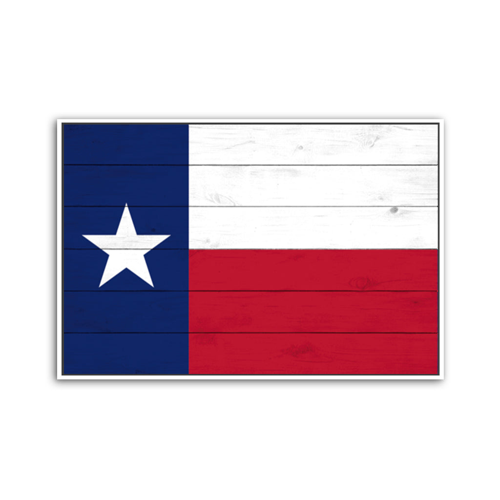 Wooden Blend Texas Flag Canvas Wall Art Print