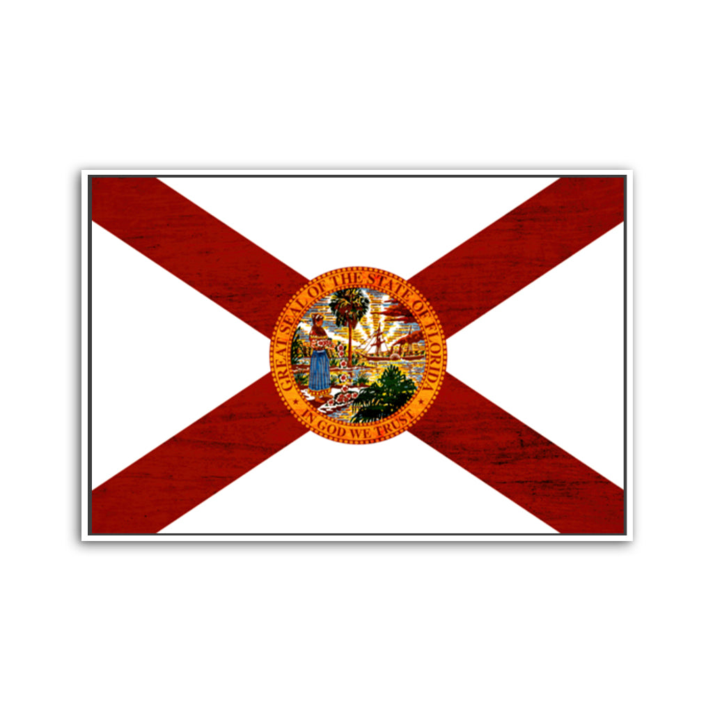 Rustic Florida Flag Canvas Art Print