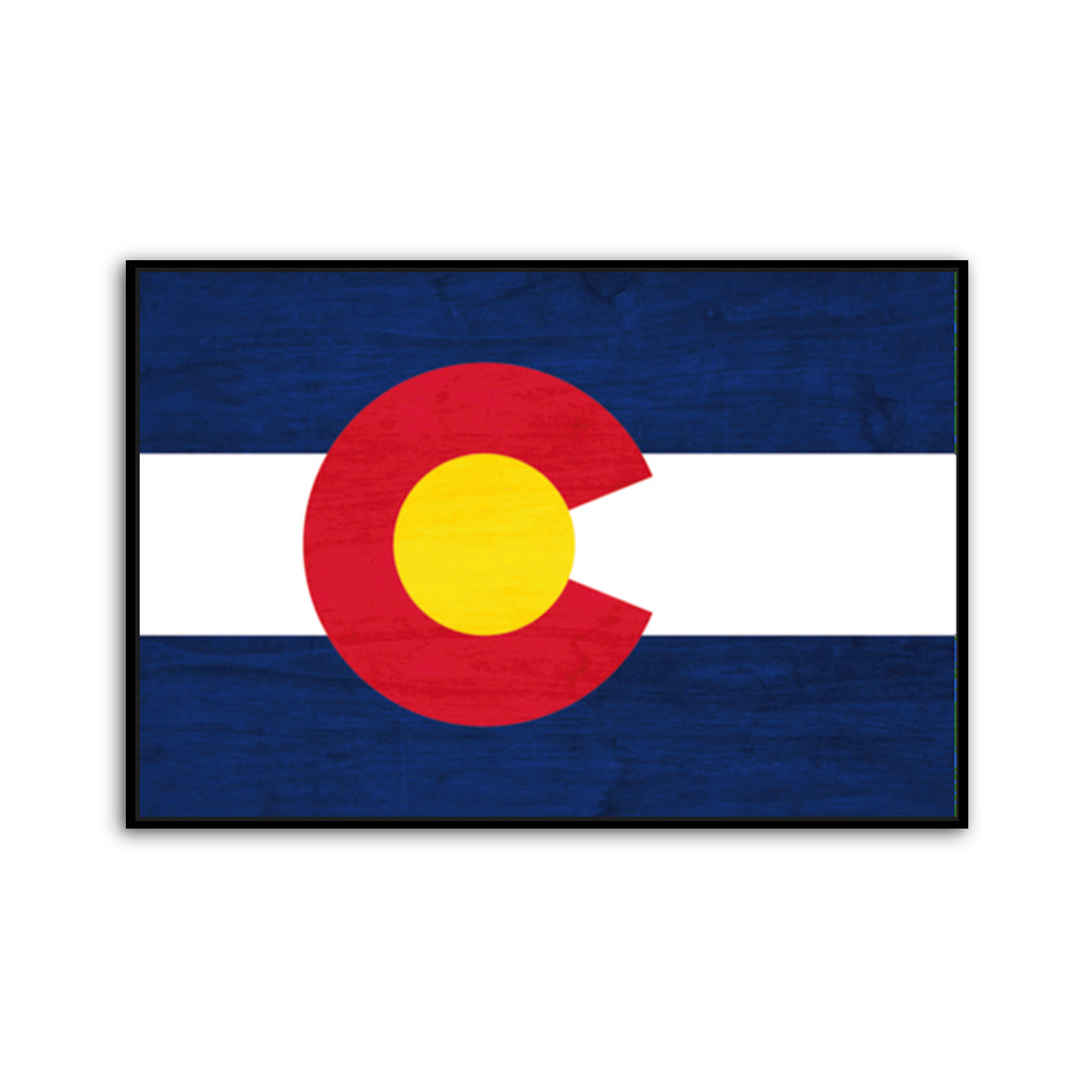 Rustic Colorado Canvas Flag Art Print