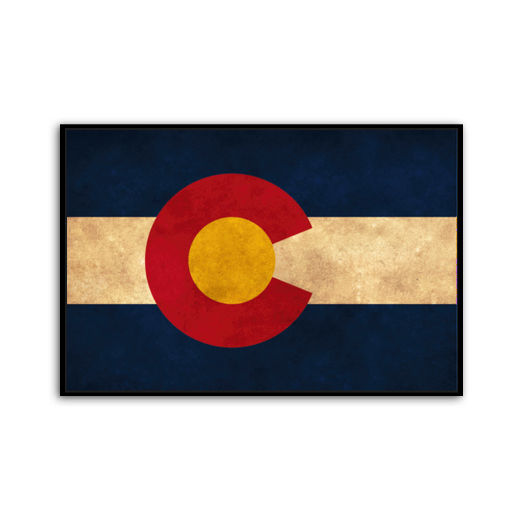 Distressed Colorado Canvas Flag Art Print