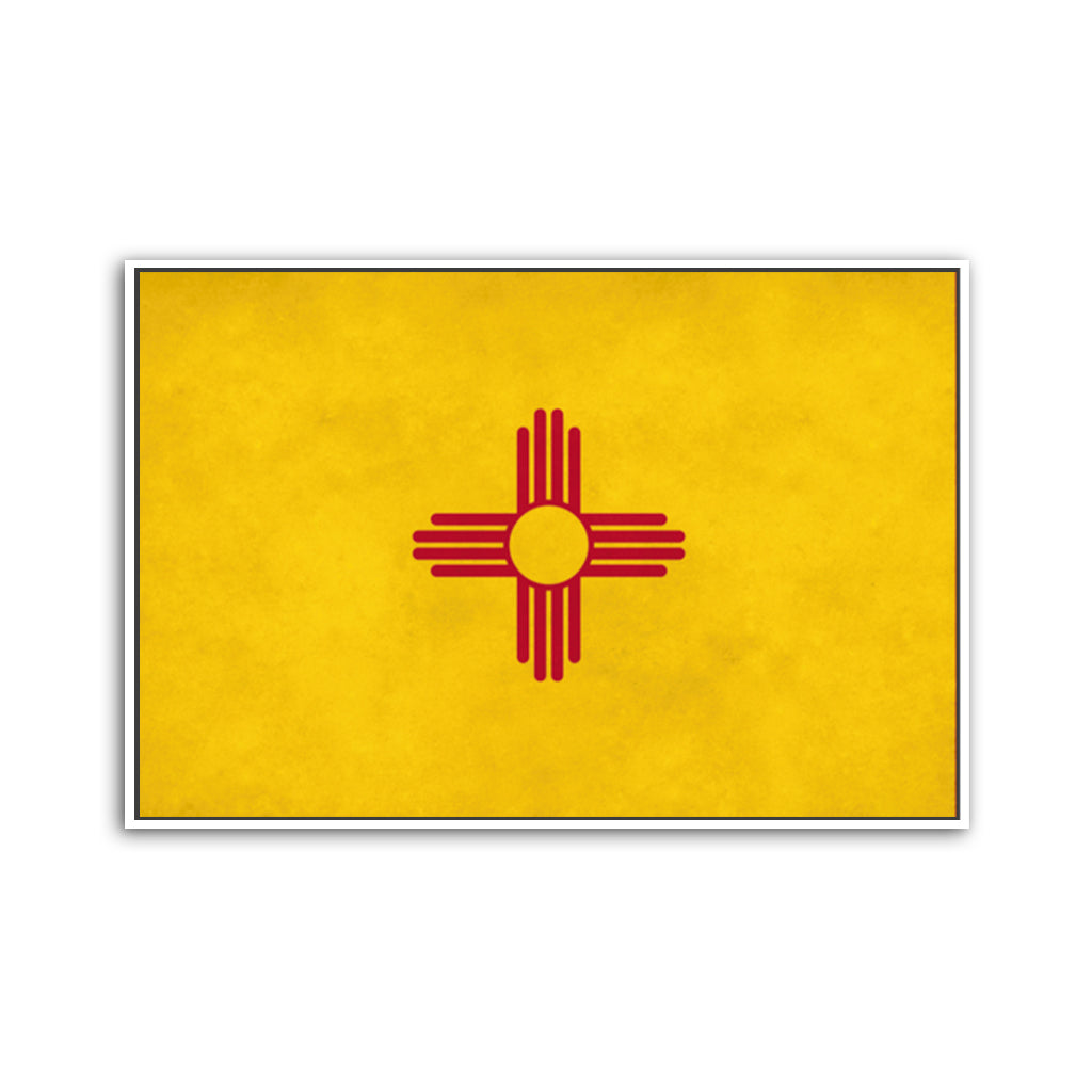 Distressed New Mexico Canvas Flag Art Print