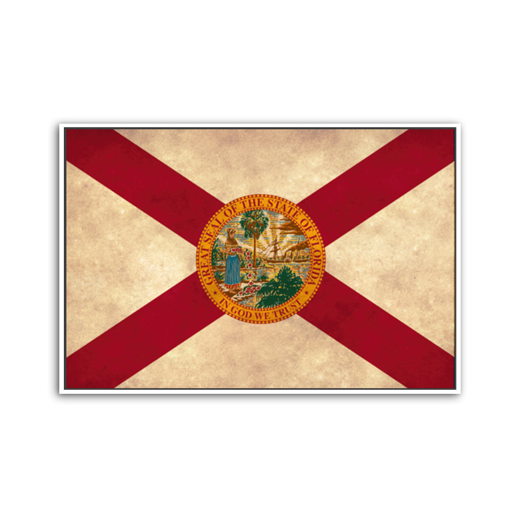 Distressed Florida Flag Canvas Art Print