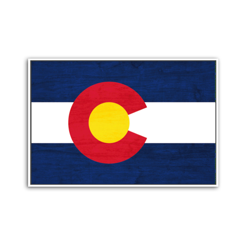 Rustic Colorado Canvas Flag Art Print