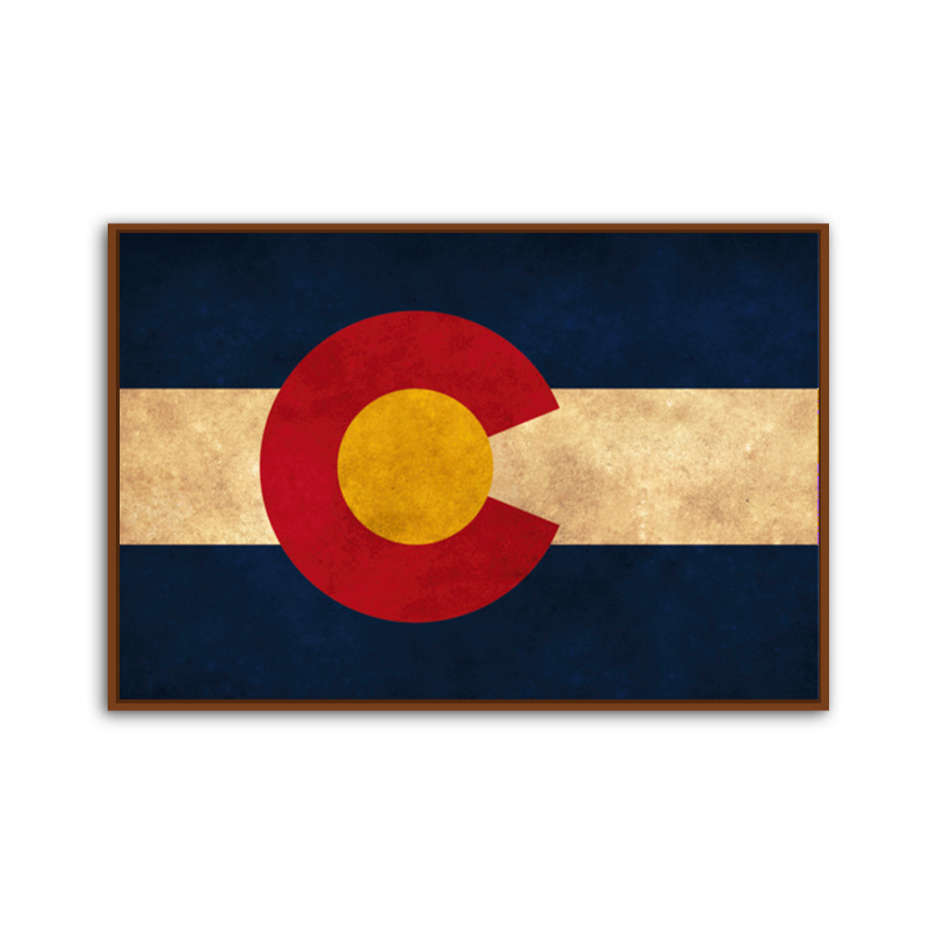 Distressed Colorado Canvas Flag Art Print