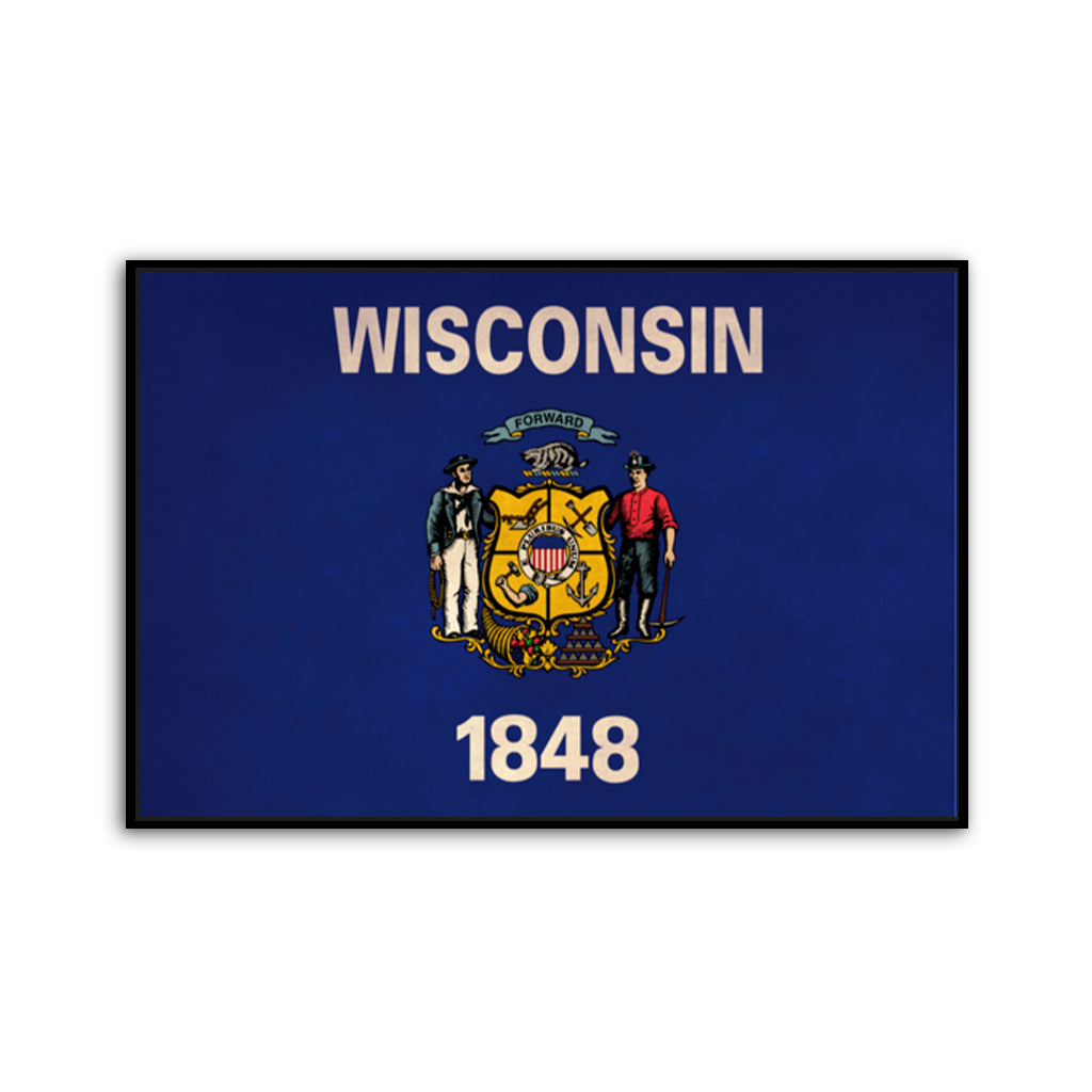 Distressed Wisconsin Flag Canvas Art Print