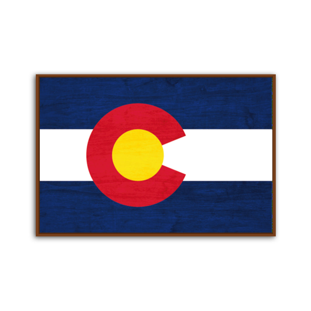 Rustic Colorado Canvas Flag Art Print