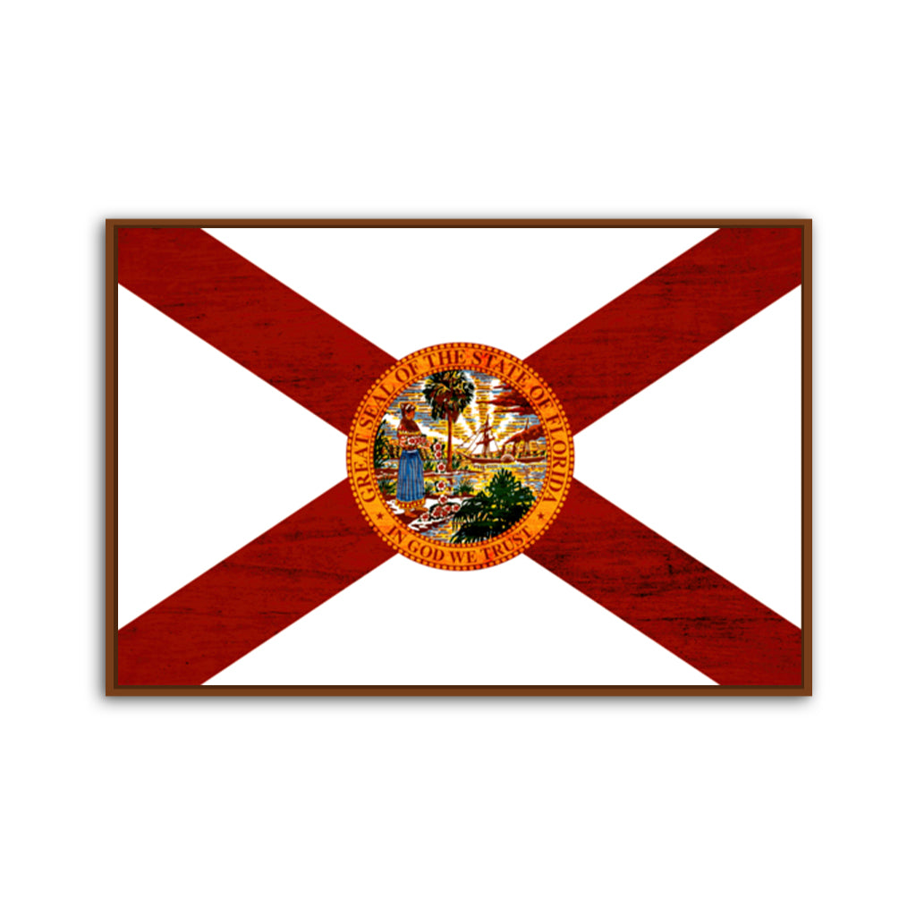 Rustic Florida Flag Canvas Art Print