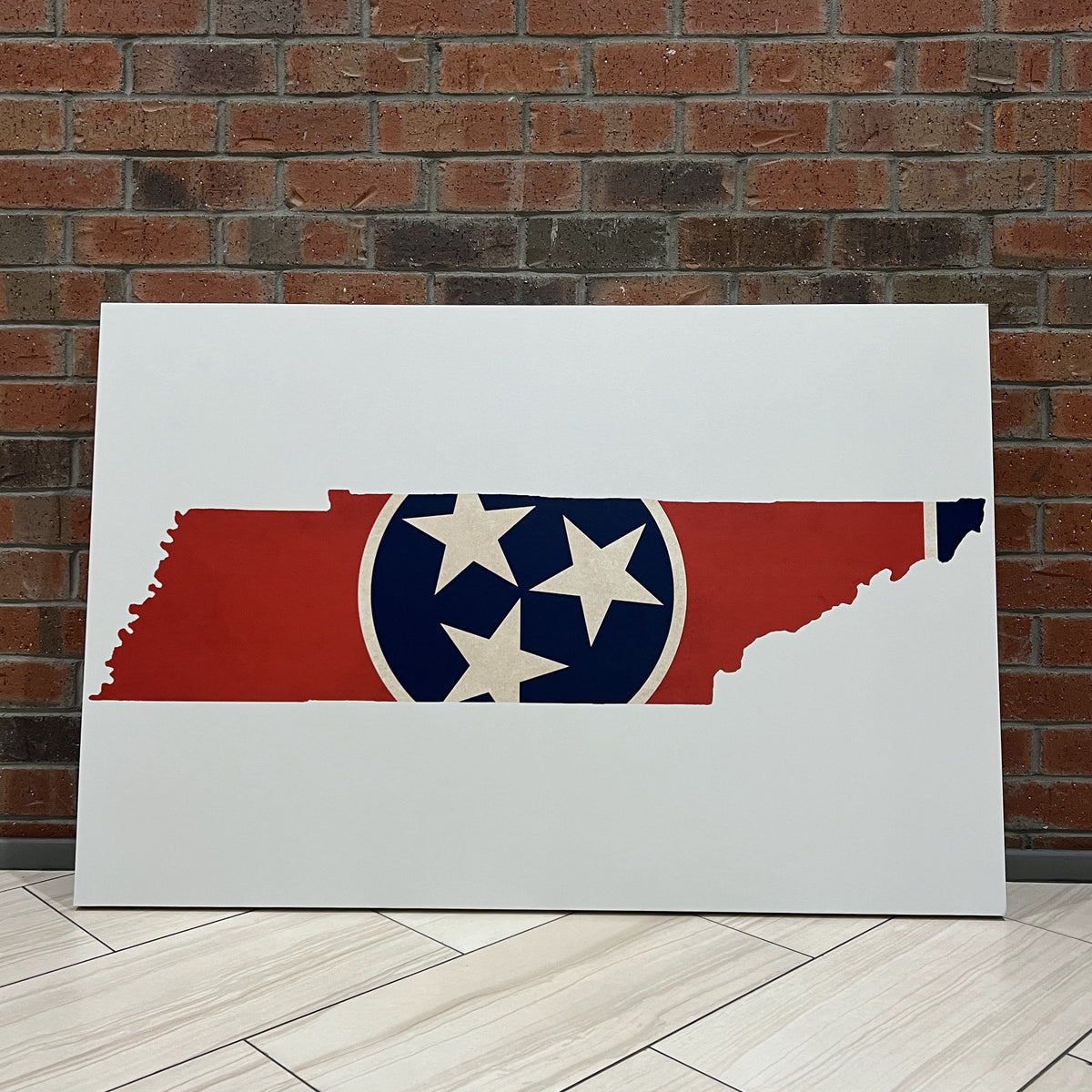 Distressed Tennessee Flag Silhouette Canvas Wall Art Print