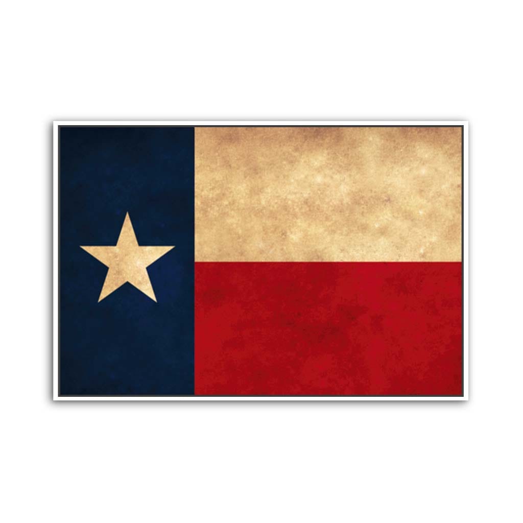 Distressed Texas Flag Canvas Wall Art Print