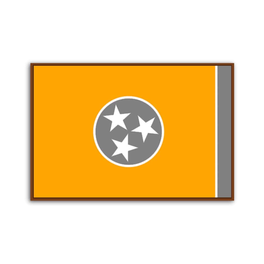 Orange & Gray Tennessee Flag Canvas Wall Art Print