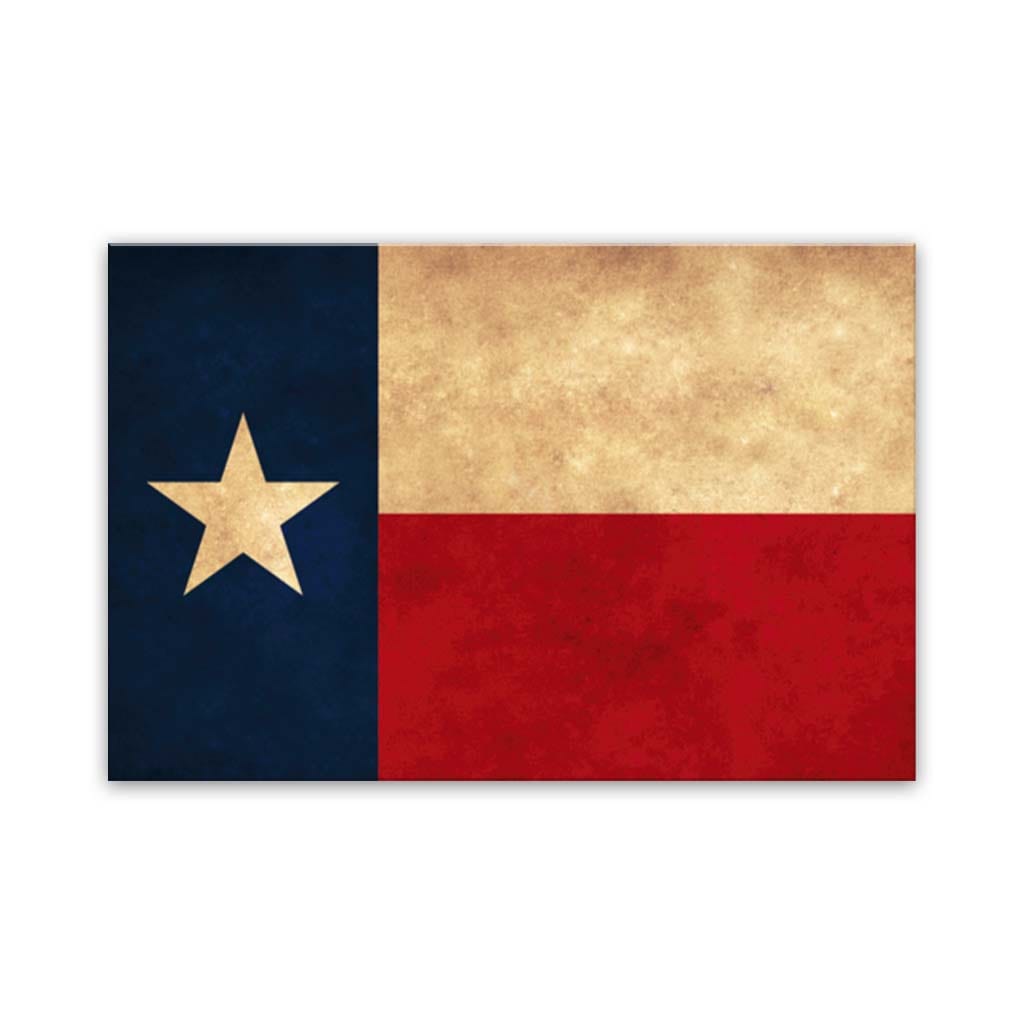 Distressed Texas Flag Canvas Wall Art Print