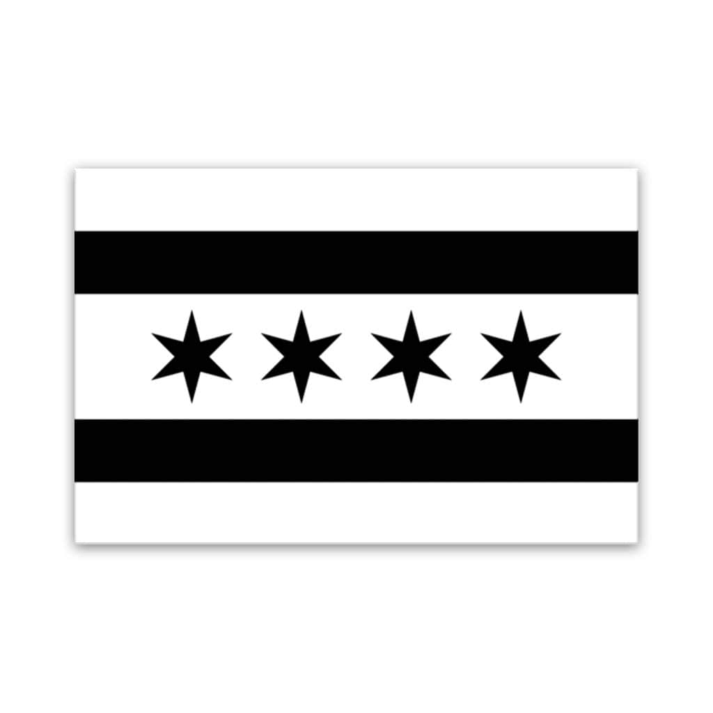 Black & White Chicago Flag Canvas Wall Art Print