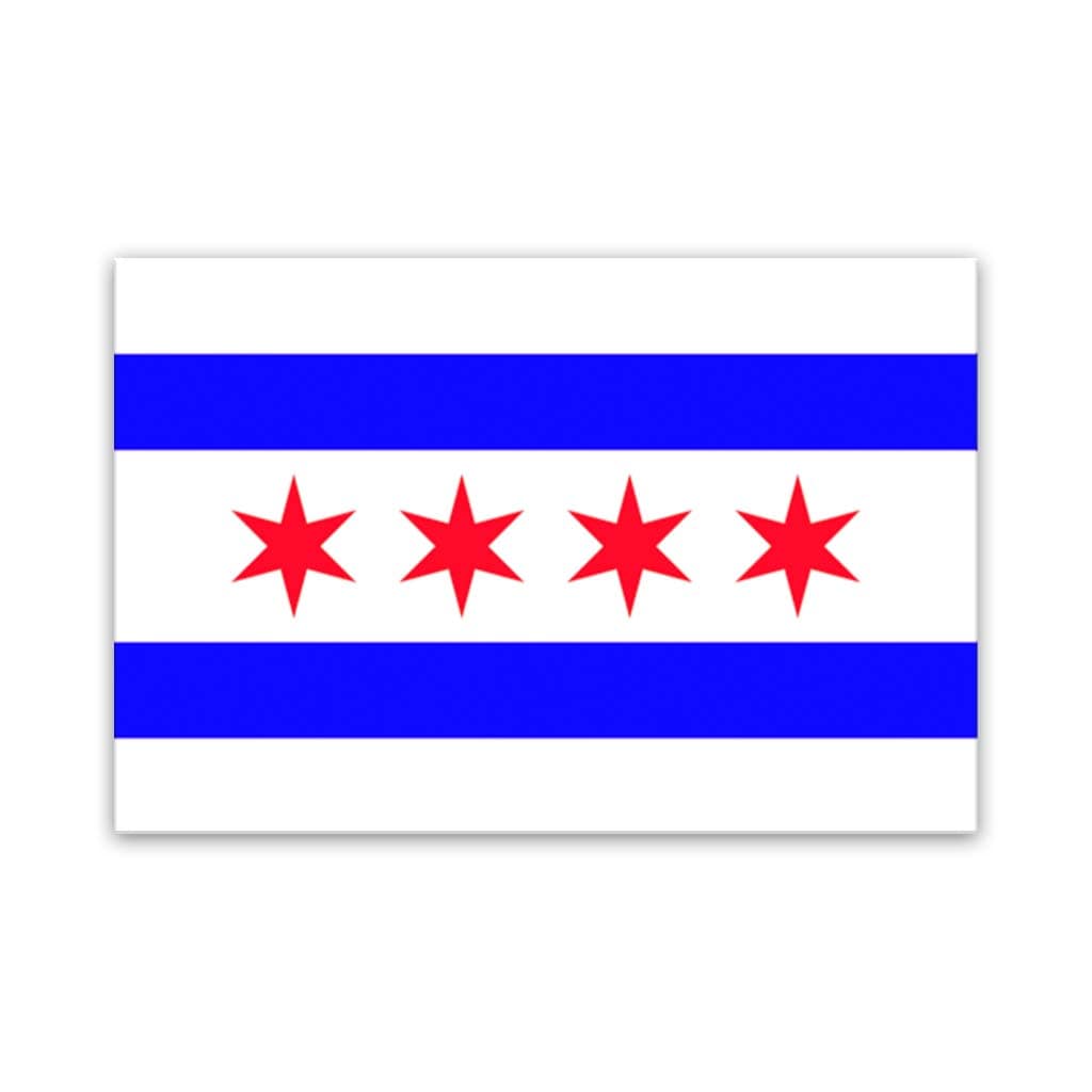 Blue & Red Chicago Flag Canvas Wall Art Print