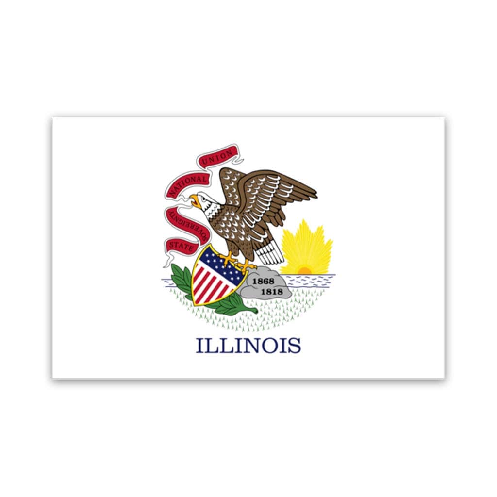 Illinois Flag Canvas Wall Art Print