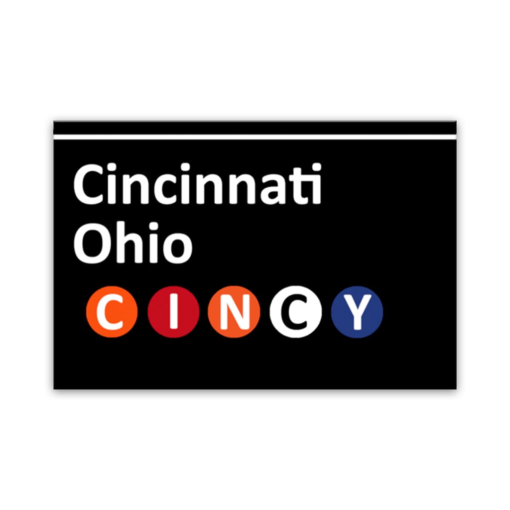 Cincinnati Subway Sign Canvas Wall Art Print - Black