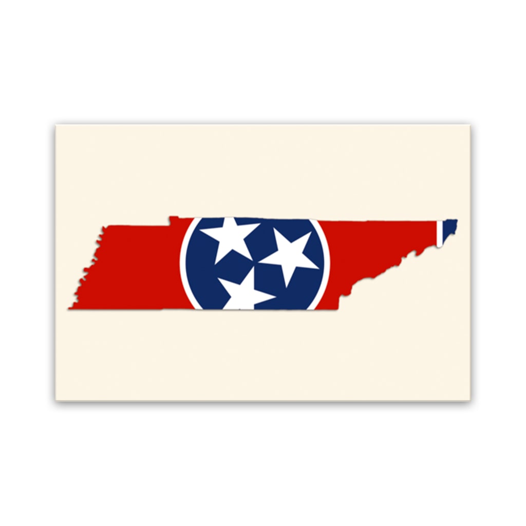 Tennessee Flag Silhouette Canvas Wall Art Print