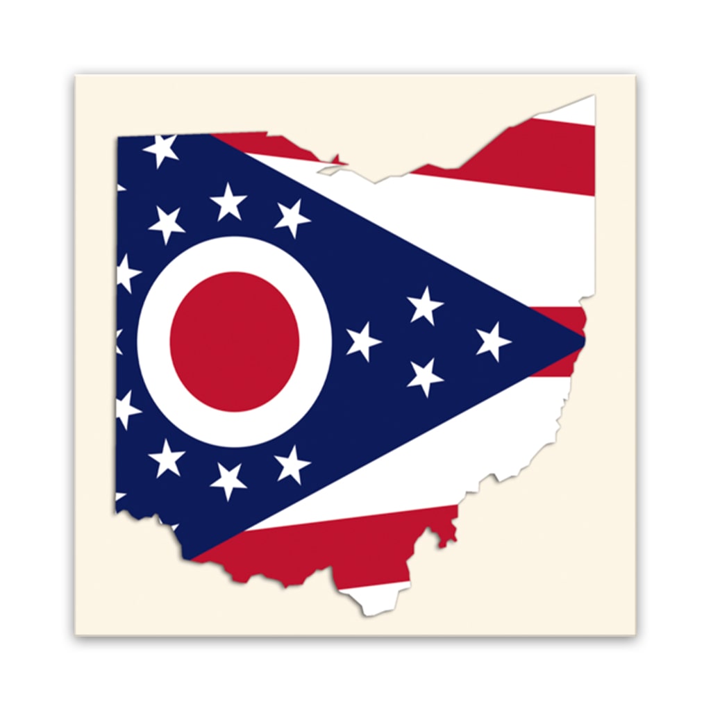 Ohio Flag Silhouette Canvas Wall Art Print