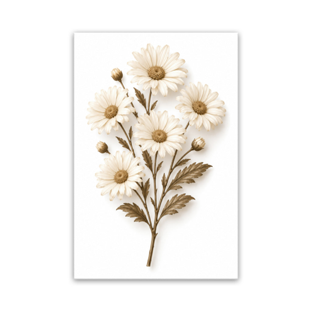 Dried Daisies Canvas Wall Art Print