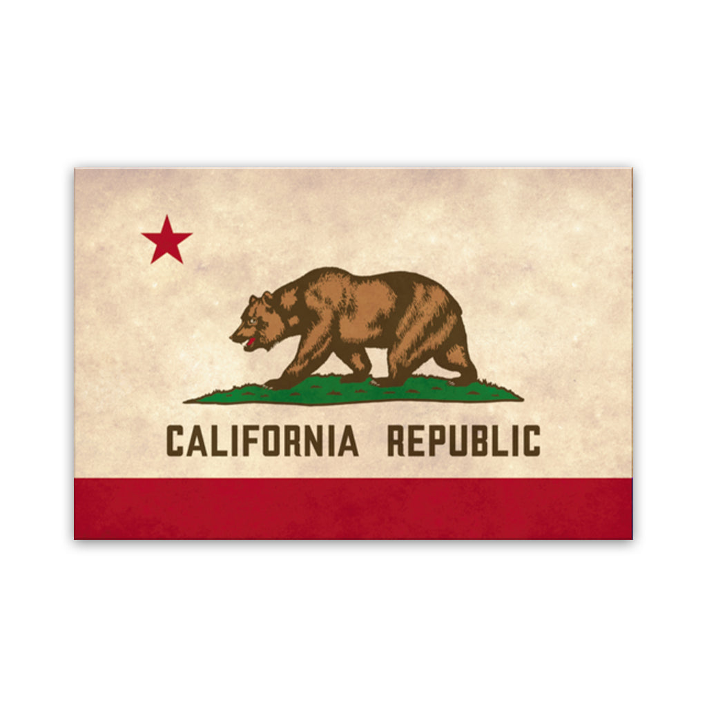 Distressed California Canvas Flag Art Print