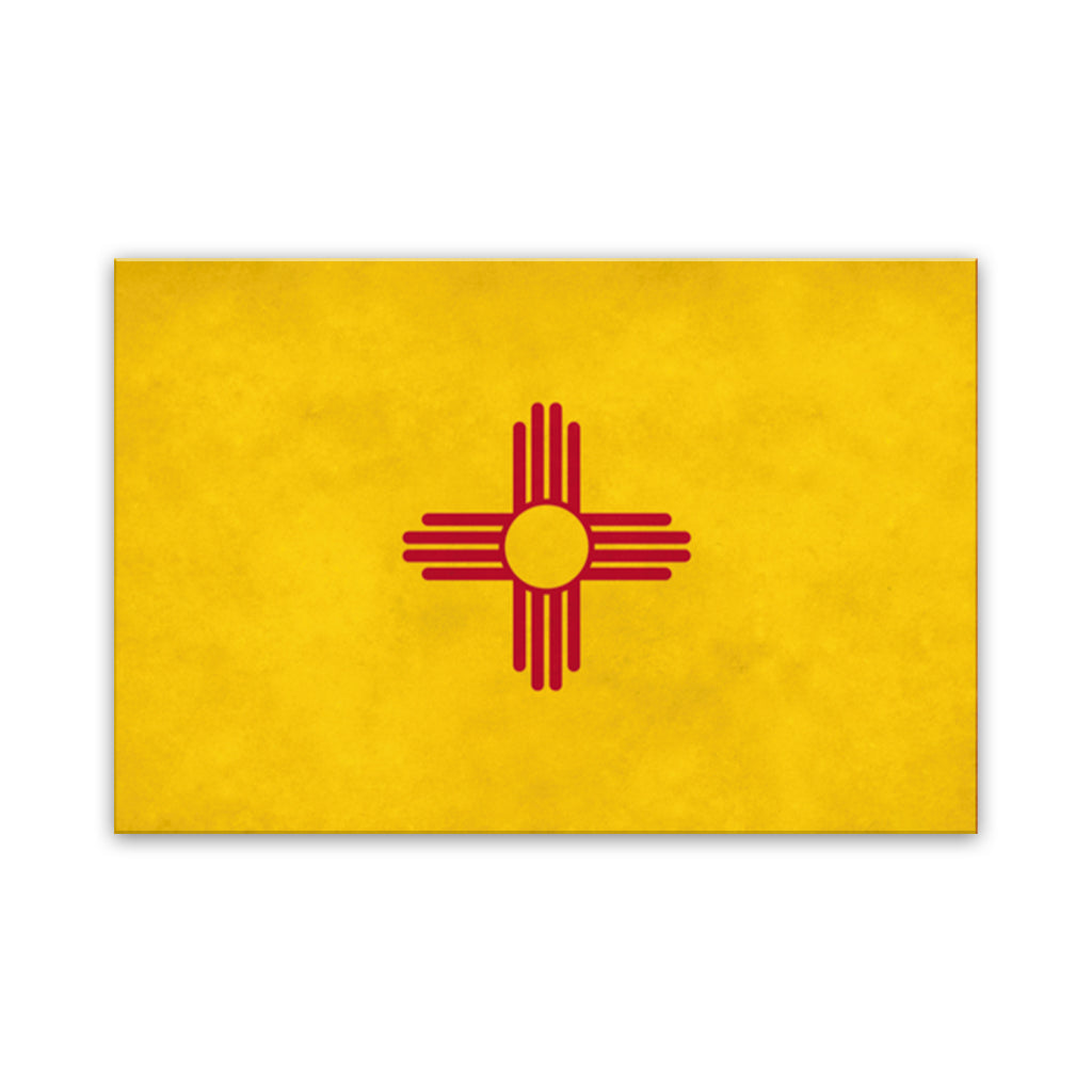 Distressed New Mexico Canvas Flag Art Print