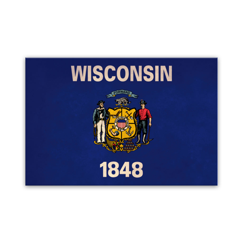 Distressed Wisconsin Flag Canvas Art Print