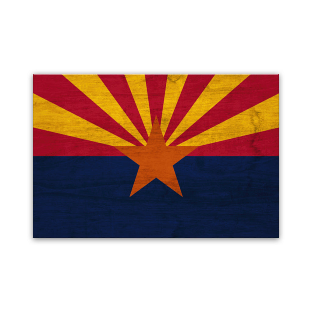Rustic Arizona Canvas Flag Art Print