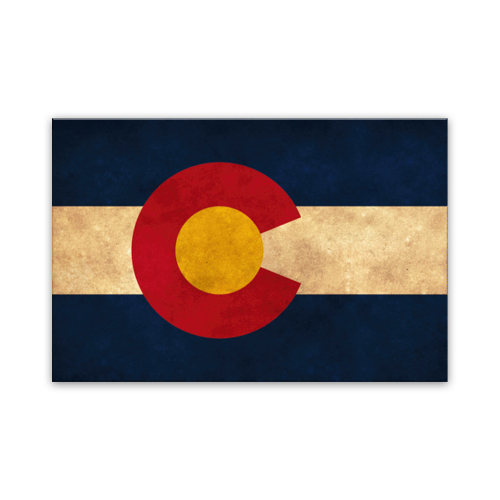 Distressed Colorado Canvas Flag Art Print
