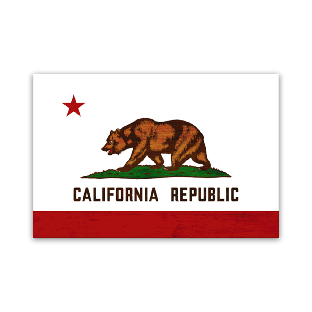 Rustic California Canvas Flag Art Print
