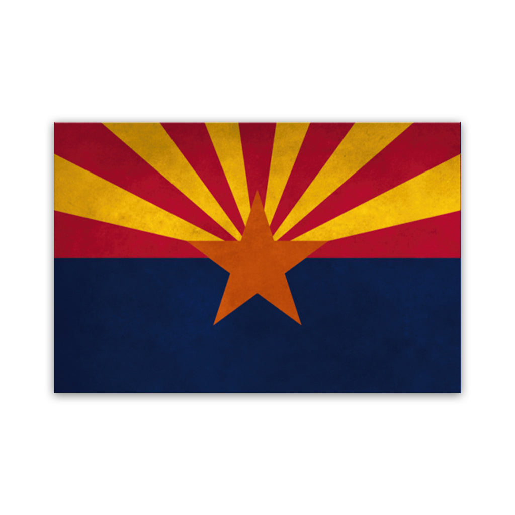 Distressed Arizona Canvas Flag Art Print