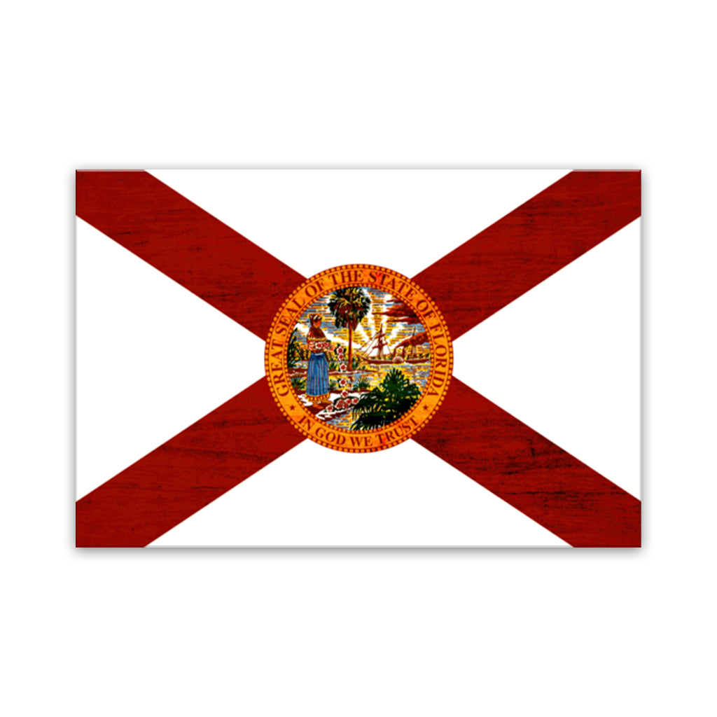Rustic Florida Flag Canvas Art Print