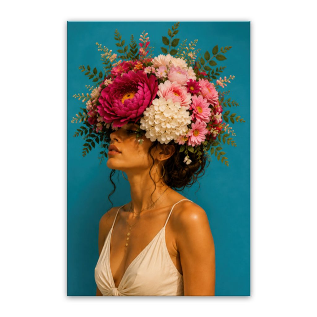 Julia's Flowers Canvas Wall Art Print